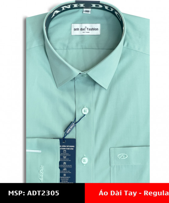 Áo Sơ Mi Dài Tay Anh Đức Xanh Bạc Hà