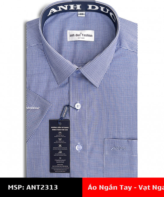 Áo Sơ Mi Nam Tay Ngắn Vạt Ngang Anh Đức